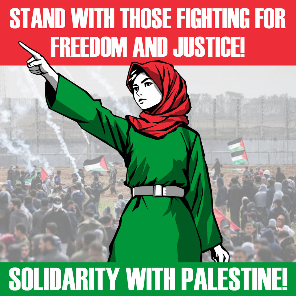 Free Palestine, stop the war, stop the genocide. Free Gaza, free the West Bank, end the occupation.